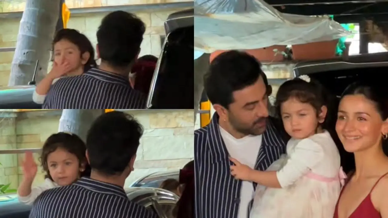 Watch! Alia and Ranbir's daughter Raha greets paparazzi, blows kisses