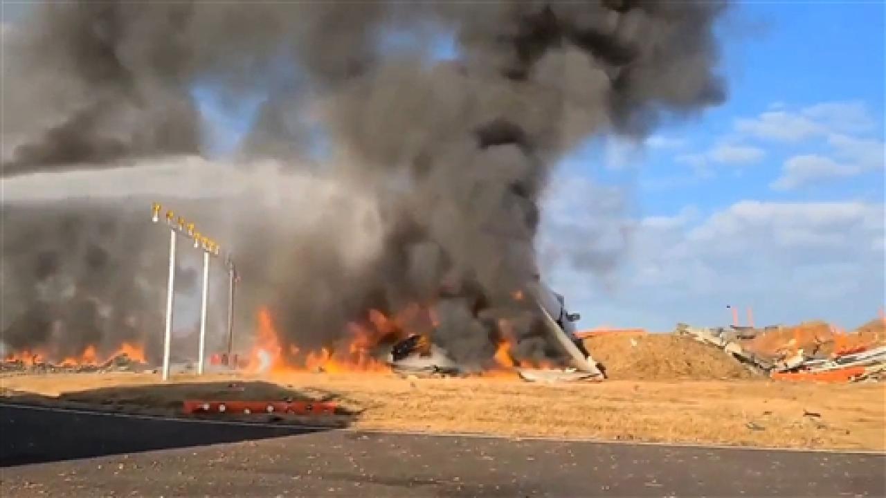 IN PHOTOS: Plane skids off runway and bursts into flames in South Korea, 24 dead