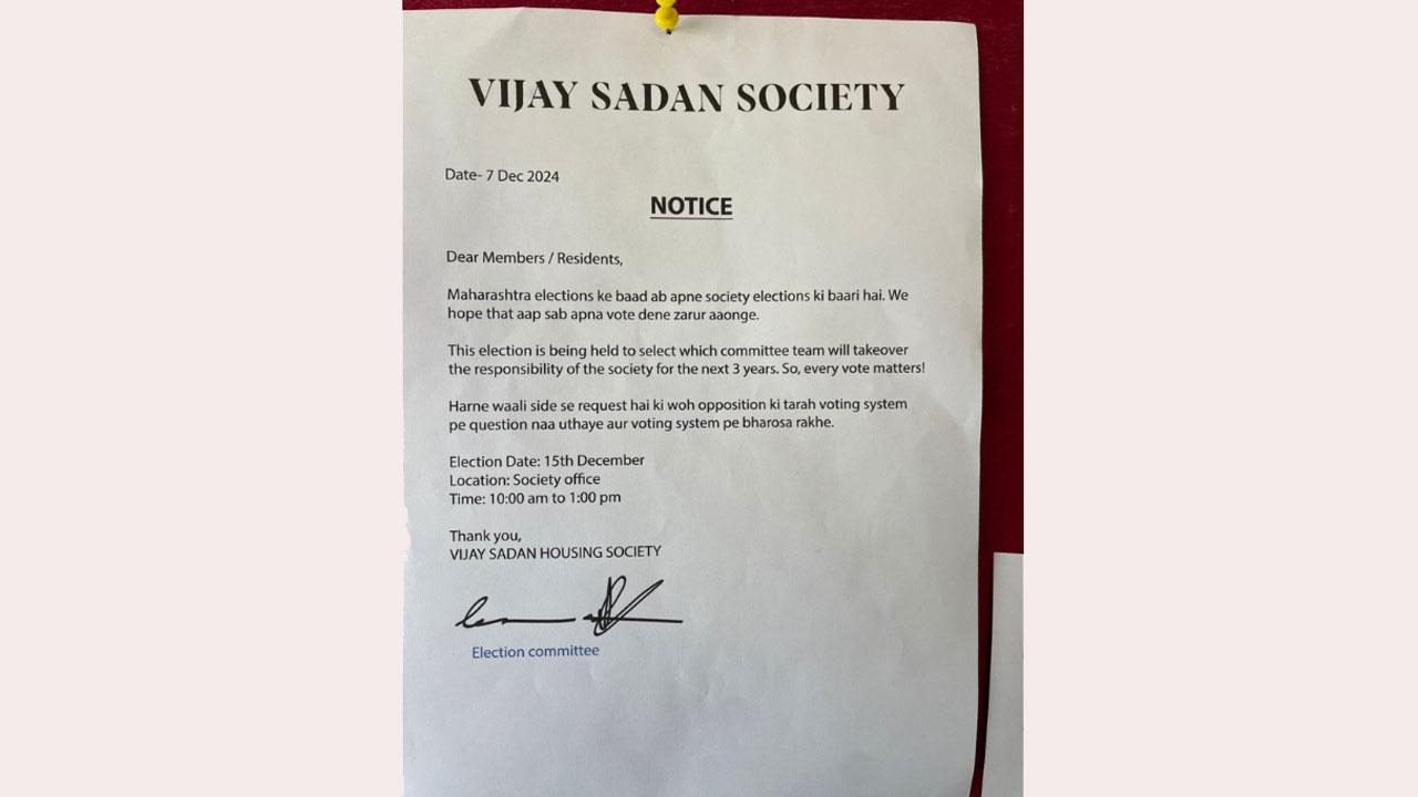 A Society Notice is going viral as it requests the participants to trust the election system