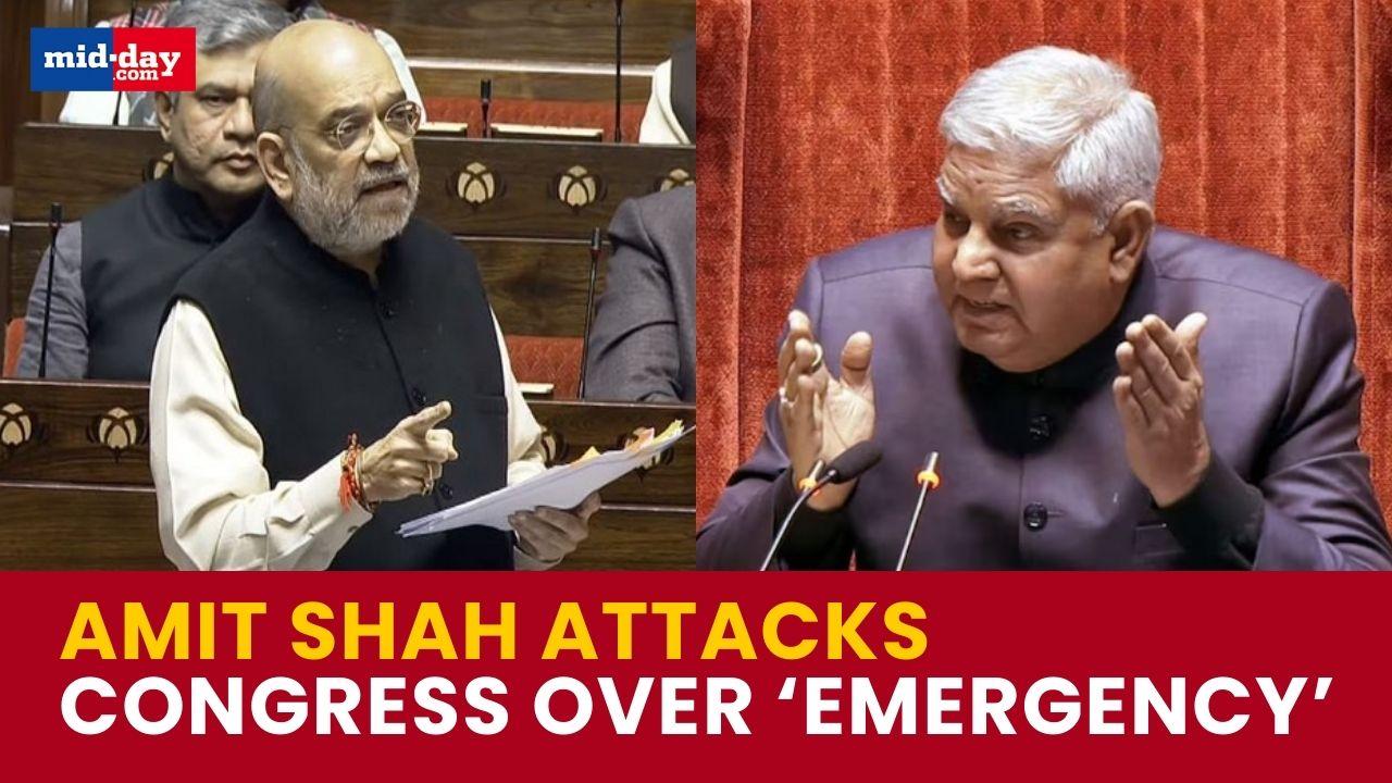 Rajya Sabha: Home Minister Amit Shah slams Congress over Emergency