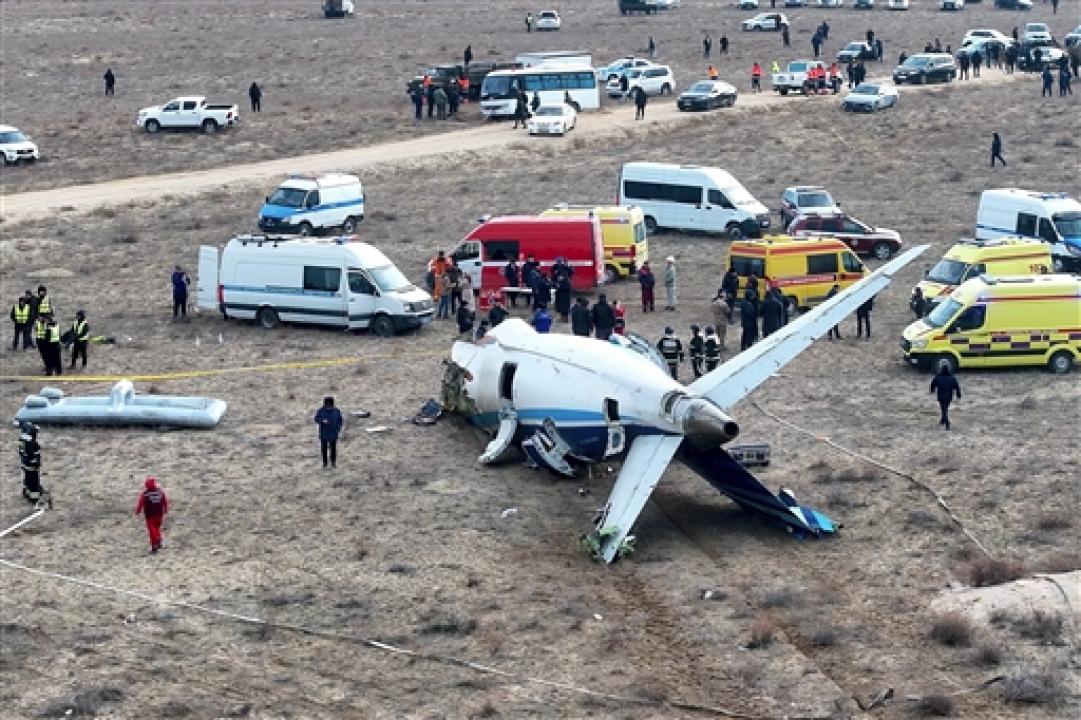 IN PHOTOS: Azerbaijan Airlines plane crashes near Aktau, 38 dead