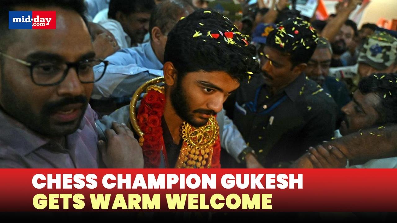 World Chess Champion Gukesh Dommaraju gets warm welcome at Chennai Airport