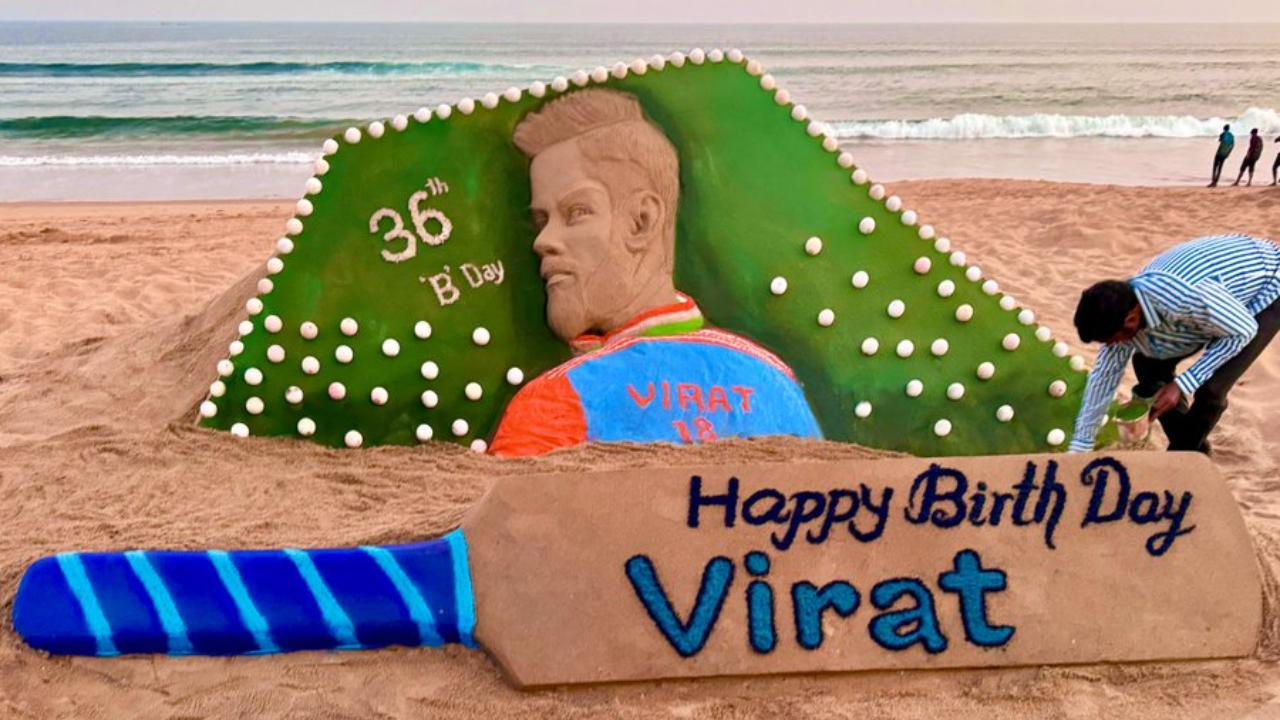 Virat Kohli turns 36: Sand artist Sudarsan Pattnaik creates 5-ft high sculpture