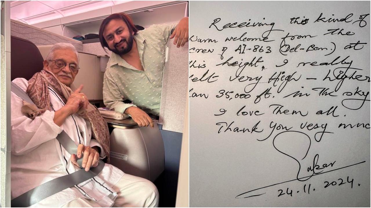 Gulzar leaves a note after Air India crew's warm hospitality, see what he wrote