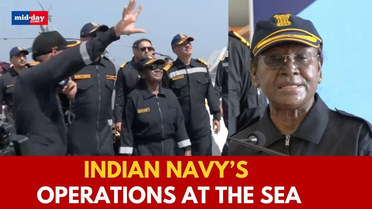 President Murmu witnesses Naval operations aboard INS Vikrant