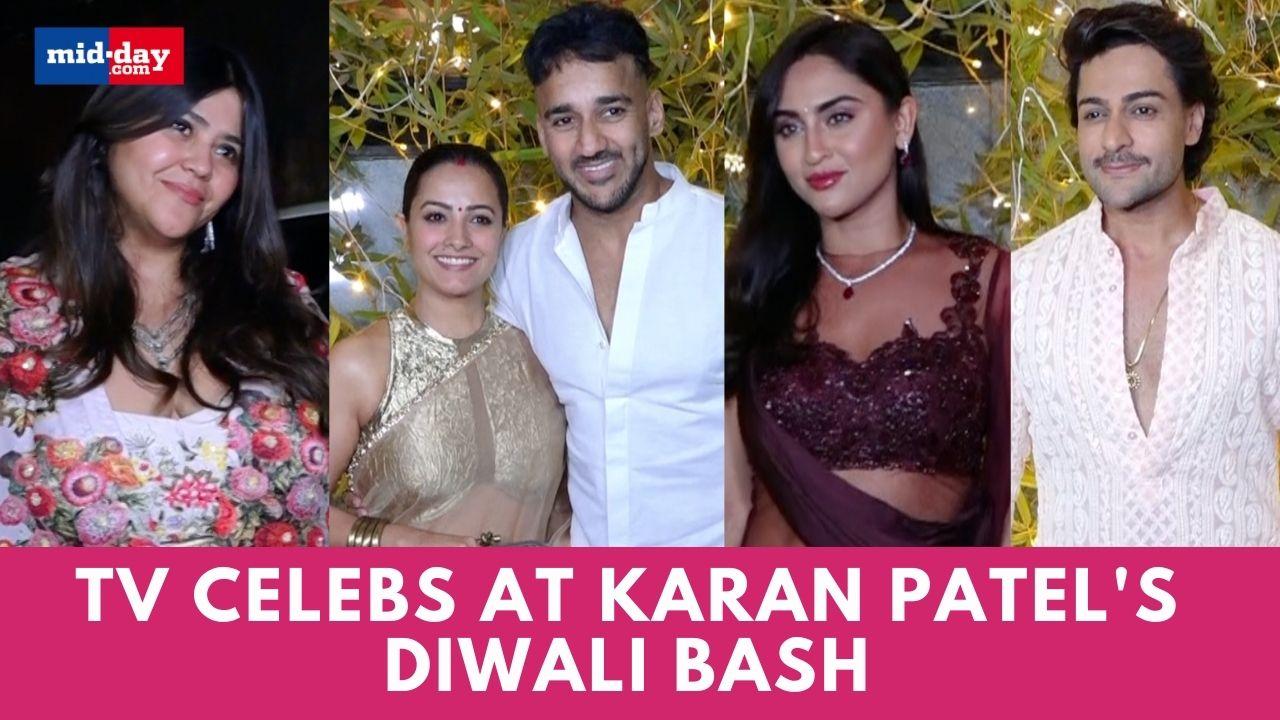 Ektaa Kapoor, Anita Hassanandani, & Shalin Bhanot at Karan Patel's Diwali Party