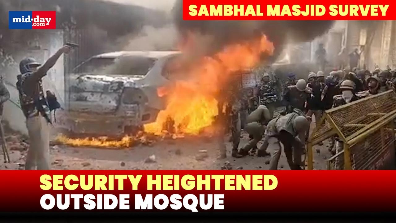 Sambhal Masjid survey: Security beefed up outside Shahi Jama Masjid