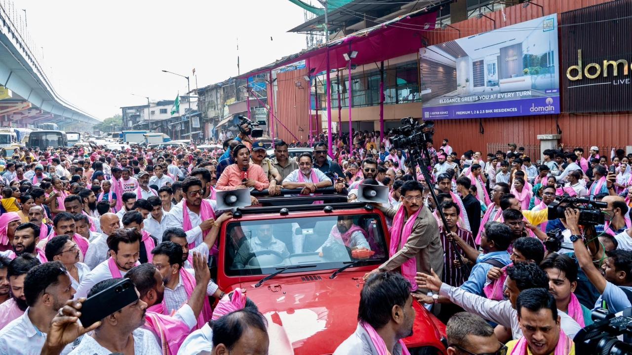 IN PHOTOS: Nawab Malik holds roadshow, files nomination as NCP candidate