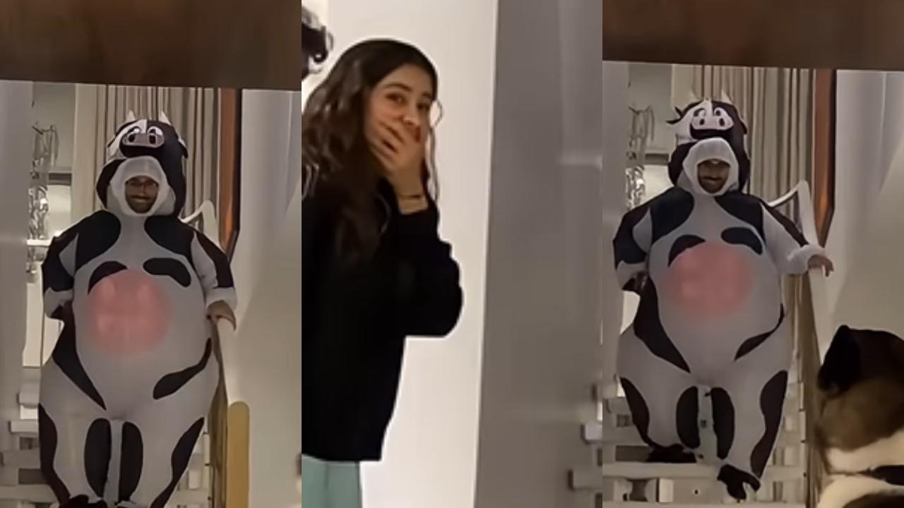 Watch! Orry's oops MOO-ment in cow costume leaves Janhvi Kapoor ROFL