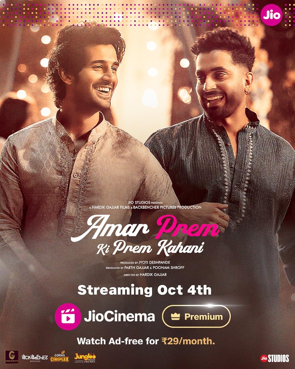 Amar Prem Ki Prem Kahani – October 4 (JioCinema)  Set in Punjab, the film stars Sunny Singh as a man who marries a woman despite not showing interest in her. Premieres on JioCinema on October 4.