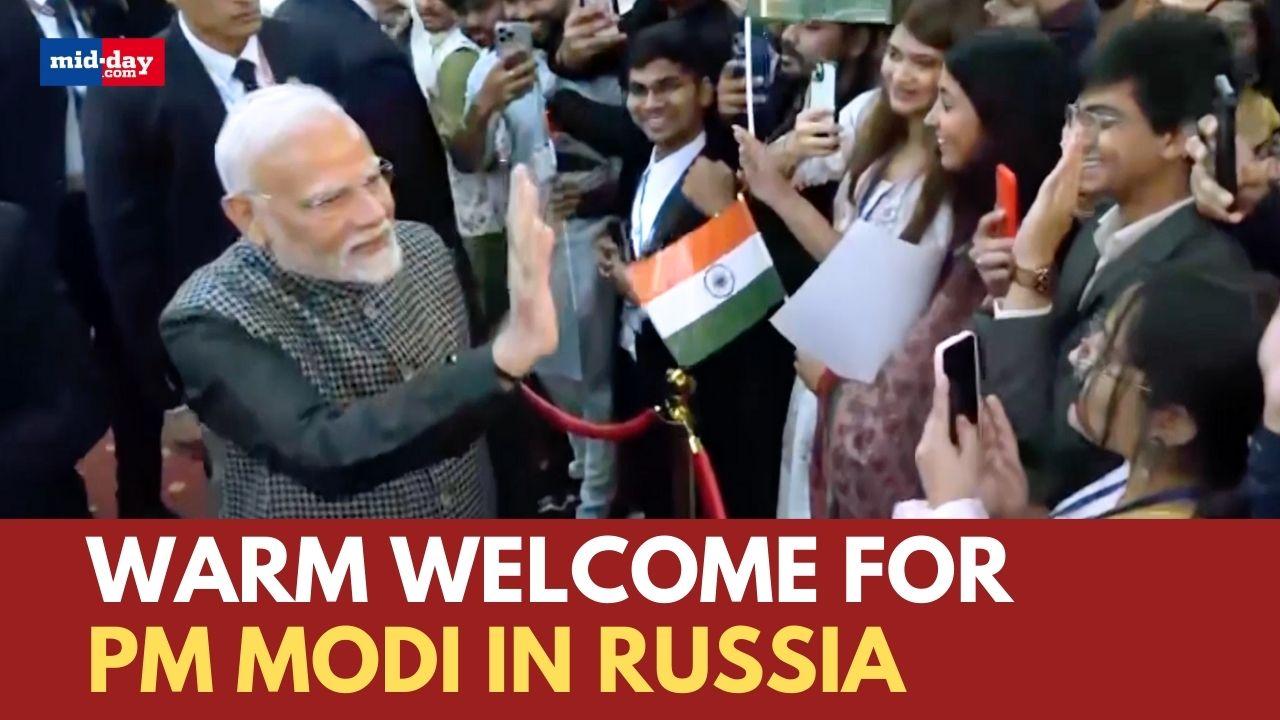 BRICS SUMMIT 2024: PM Modi receives warm welcome by Indian diaspora in Russia