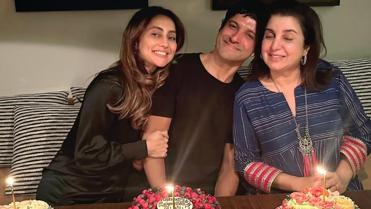 Farhan Akhtar, Farah Khan, and Anusha Dandekar celebrate birthdays together